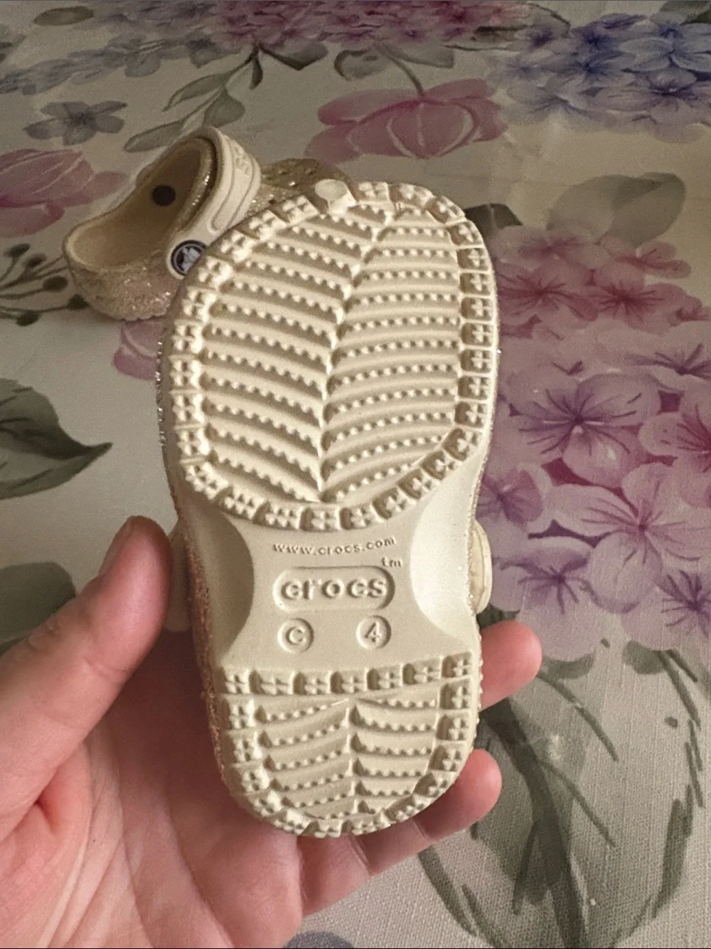 CROCS Kids Glitter Clog in Gold
